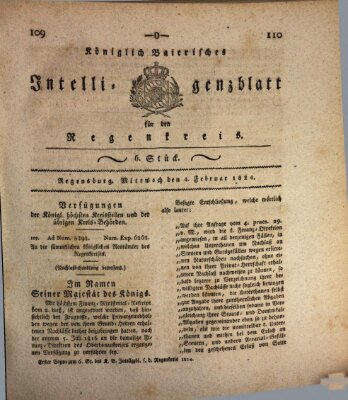 Königlich-baierisches Intelligenzblatt für den Regen-Kreis (Königlich bayerisches Intelligenzblatt für die Oberpfalz und von Regensburg) Mittwoch 4. Februar 1824