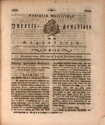 Königlich-baierisches Intelligenzblatt für den Regen-Kreis (Königlich bayerisches Intelligenzblatt für die Oberpfalz und von Regensburg) Mittwoch 14. Dezember 1825