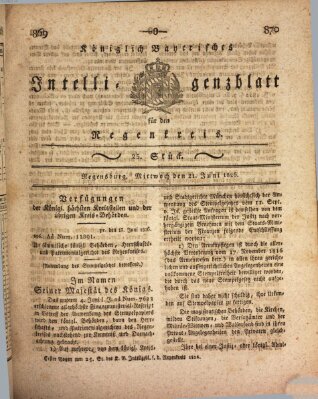 Königlich-baierisches Intelligenzblatt für den Regen-Kreis (Königlich bayerisches Intelligenzblatt für die Oberpfalz und von Regensburg) Mittwoch 21. Juni 1826