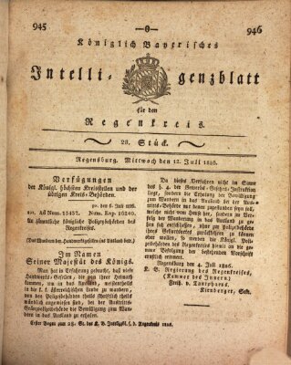 Königlich-baierisches Intelligenzblatt für den Regen-Kreis (Königlich bayerisches Intelligenzblatt für die Oberpfalz und von Regensburg) Mittwoch 12. Juli 1826