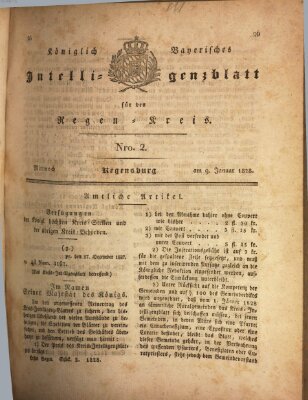 Königlich-baierisches Intelligenzblatt für den Regen-Kreis (Königlich bayerisches Intelligenzblatt für die Oberpfalz und von Regensburg) Mittwoch 9. Januar 1828