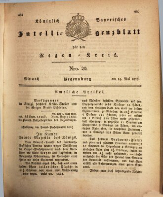 Königlich-baierisches Intelligenzblatt für den Regen-Kreis (Königlich bayerisches Intelligenzblatt für die Oberpfalz und von Regensburg) Mittwoch 14. Mai 1828