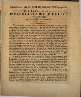 Königlich-baierisches Intelligenzblatt für den Regen-Kreis (Königlich bayerisches Intelligenzblatt für die Oberpfalz und von Regensburg) Mittwoch 17. August 1831