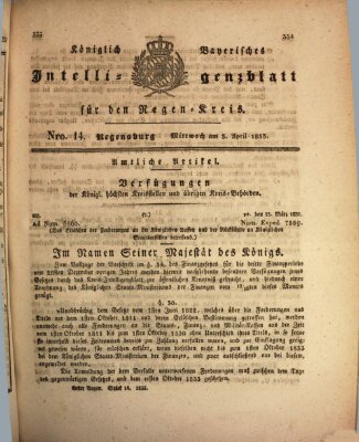 Königlich-baierisches Intelligenzblatt für den Regen-Kreis (Königlich bayerisches Intelligenzblatt für die Oberpfalz und von Regensburg) Mittwoch 3. April 1833