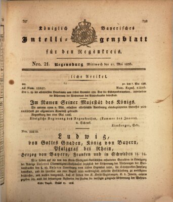 Königlich-baierisches Intelligenzblatt für den Regen-Kreis (Königlich bayerisches Intelligenzblatt für die Oberpfalz und von Regensburg) Mittwoch 11. Mai 1836