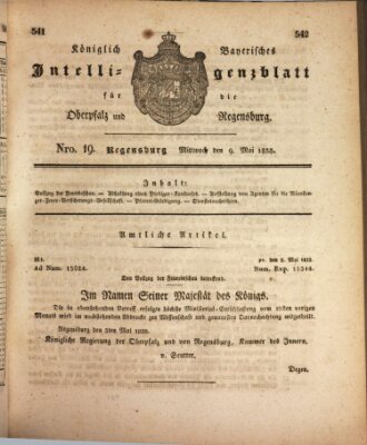 Königlich bayerisches Intelligenzblatt für die Oberpfalz und von Regensburg Mittwoch 9. Mai 1838