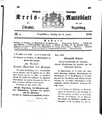 Königlich-bayerisches Kreis-Amtsblatt der Oberpfalz und von Regensburg (Königlich bayerisches Intelligenzblatt für die Oberpfalz und von Regensburg) Samstag 13. Januar 1855