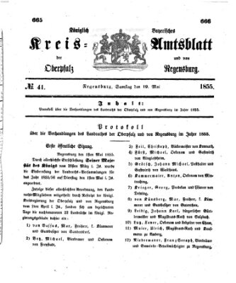 Königlich-bayerisches Kreis-Amtsblatt der Oberpfalz und von Regensburg (Königlich bayerisches Intelligenzblatt für die Oberpfalz und von Regensburg) Samstag 19. Mai 1855