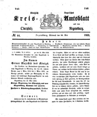 Königlich-bayerisches Kreis-Amtsblatt der Oberpfalz und von Regensburg (Königlich bayerisches Intelligenzblatt für die Oberpfalz und von Regensburg) Mittwoch 30. Mai 1855