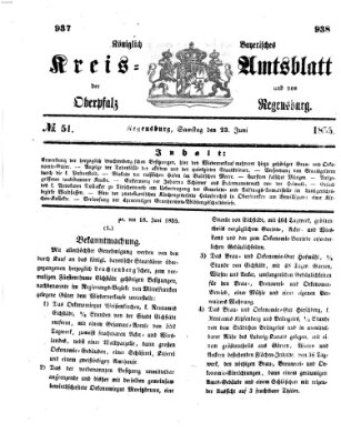 Königlich-bayerisches Kreis-Amtsblatt der Oberpfalz und von Regensburg (Königlich bayerisches Intelligenzblatt für die Oberpfalz und von Regensburg) Samstag 23. Juni 1855