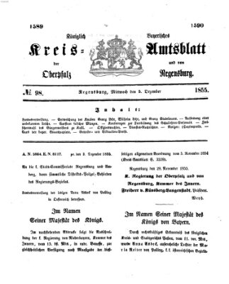 Königlich-bayerisches Kreis-Amtsblatt der Oberpfalz und von Regensburg (Königlich bayerisches Intelligenzblatt für die Oberpfalz und von Regensburg) Mittwoch 5. Dezember 1855