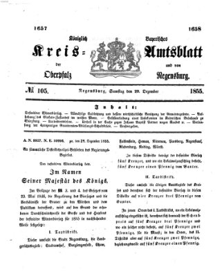 Königlich-bayerisches Kreis-Amtsblatt der Oberpfalz und von Regensburg (Königlich bayerisches Intelligenzblatt für die Oberpfalz und von Regensburg) Samstag 29. Dezember 1855