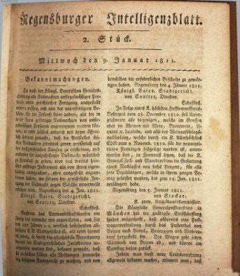 Regensburger Intelligenzblatt (Regensburger Wochenblatt) Mittwoch 9. Januar 1811