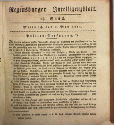 Regensburger Intelligenzblatt (Regensburger Wochenblatt) Mittwoch 1. Mai 1811