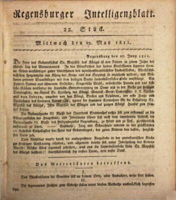 Regensburger Intelligenzblatt (Regensburger Wochenblatt) Mittwoch 29. Mai 1811