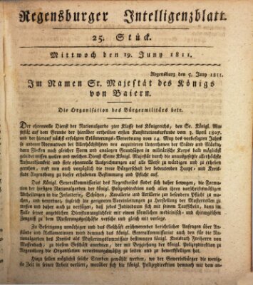 Regensburger Intelligenzblatt (Regensburger Wochenblatt) Mittwoch 19. Juni 1811