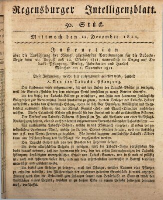 Regensburger Intelligenzblatt (Regensburger Wochenblatt) Mittwoch 11. Dezember 1811