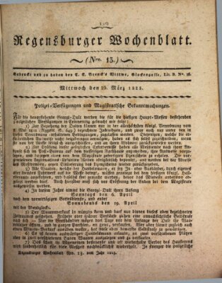 Regensburger Wochenblatt Mittwoch 26. März 1823