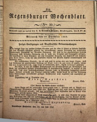 Regensburger Wochenblatt Mittwoch 10. Dezember 1823