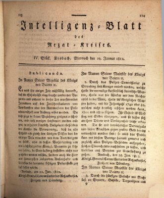 Intelligenzblatt des Rezat-Kreises (Ansbacher Intelligenz-Zeitung) Mittwoch 29. Januar 1812