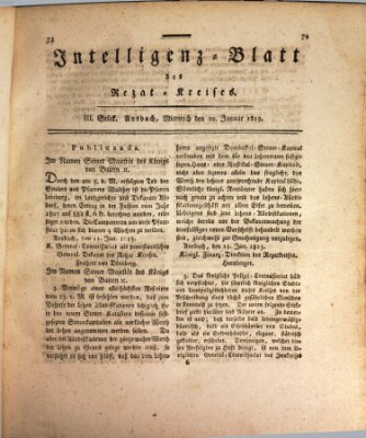 Intelligenzblatt des Rezat-Kreises (Ansbacher Intelligenz-Zeitung) Mittwoch 20. Januar 1813