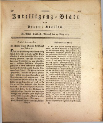 Intelligenzblatt des Rezat-Kreises (Ansbacher Intelligenz-Zeitung) Mittwoch 24. März 1813