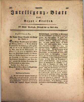 Intelligenzblatt des Rezat-Kreises (Ansbacher Intelligenz-Zeitung) Mittwoch 14. April 1813