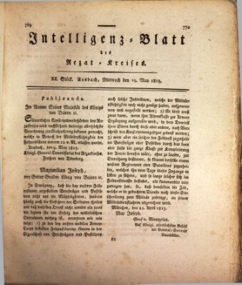 Intelligenzblatt des Rezat-Kreises (Ansbacher Intelligenz-Zeitung) Mittwoch 19. Mai 1813