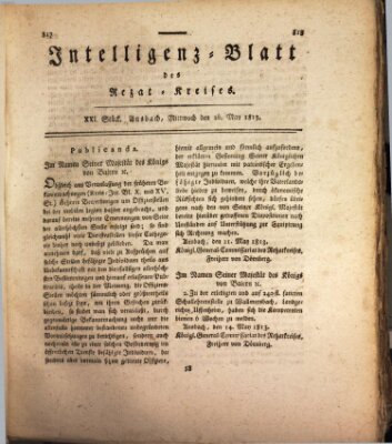 Intelligenzblatt des Rezat-Kreises (Ansbacher Intelligenz-Zeitung) Mittwoch 26. Mai 1813