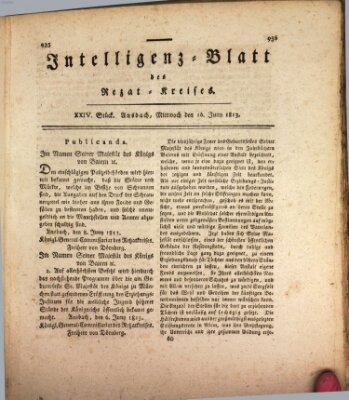 Intelligenzblatt des Rezat-Kreises (Ansbacher Intelligenz-Zeitung) Mittwoch 16. Juni 1813