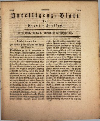 Intelligenzblatt des Rezat-Kreises (Ansbacher Intelligenz-Zeitung) Mittwoch 24. November 1813