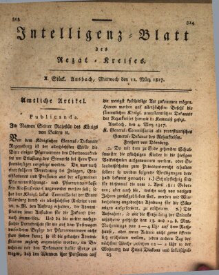 Intelligenzblatt des Rezat-Kreises (Ansbacher Intelligenz-Zeitung) Mittwoch 12. März 1817