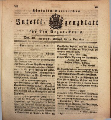 Königlich Bayerisches Intelligenzblatt für den Rezat-Kreis (Ansbacher Intelligenz-Zeitung) Mittwoch 15. Mai 1822