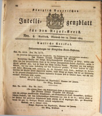 Königlich Bayerisches Intelligenzblatt für den Rezat-Kreis (Ansbacher Intelligenz-Zeitung) Mittwoch 14. Januar 1829