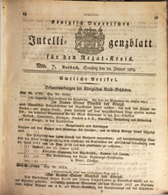 Königlich Bayerisches Intelligenzblatt für den Rezat-Kreis (Ansbacher Intelligenz-Zeitung) Samstag 24. Januar 1829