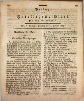 Königlich Bayerisches Intelligenzblatt für den Rezat-Kreis (Ansbacher Intelligenz-Zeitung) Samstag 24. Januar 1829