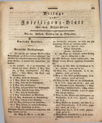 Königlich Bayerisches Intelligenzblatt für den Rezat-Kreis (Ansbacher Intelligenz-Zeitung) Samstag 14. März 1829