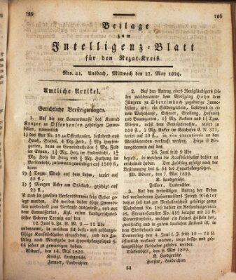 Königlich Bayerisches Intelligenzblatt für den Rezat-Kreis (Ansbacher Intelligenz-Zeitung) Mittwoch 27. Mai 1829