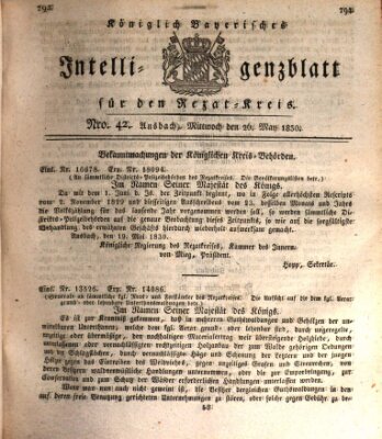 Königlich Bayerisches Intelligenzblatt für den Rezat-Kreis (Ansbacher Intelligenz-Zeitung) Mittwoch 26. Mai 1830