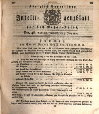 Königlich Bayerisches Intelligenzblatt für den Rezat-Kreis (Ansbacher Intelligenz-Zeitung) Mittwoch 9. Juni 1830