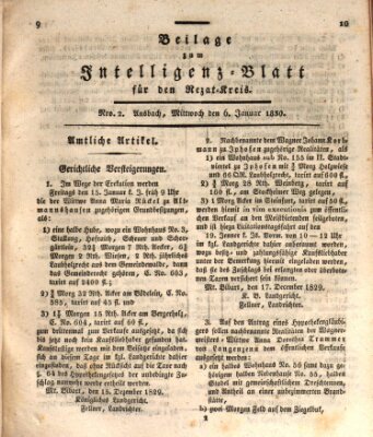 Königlich Bayerisches Intelligenzblatt für den Rezat-Kreis (Ansbacher Intelligenz-Zeitung) Mittwoch 6. Januar 1830