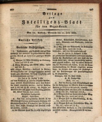 Königlich Bayerisches Intelligenzblatt für den Rezat-Kreis (Ansbacher Intelligenz-Zeitung) Mittwoch 21. Juli 1830