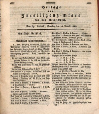 Königlich Bayerisches Intelligenzblatt für den Rezat-Kreis (Ansbacher Intelligenz-Zeitung) Samstag 28. August 1830