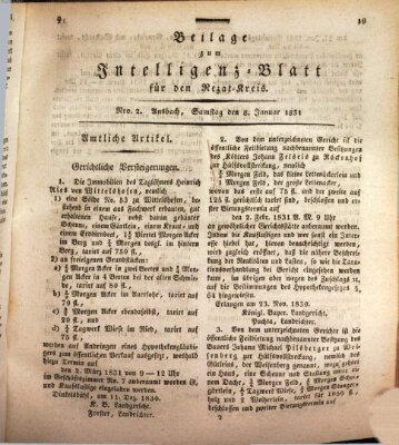 Königlich Bayerisches Intelligenzblatt für den Rezat-Kreis (Ansbacher Intelligenz-Zeitung) Samstag 8. Januar 1831