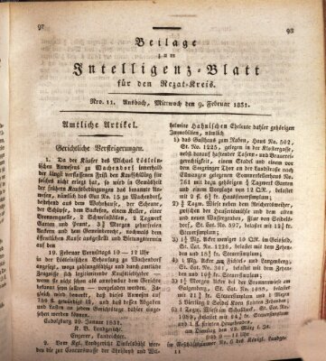 Königlich Bayerisches Intelligenzblatt für den Rezat-Kreis (Ansbacher Intelligenz-Zeitung) Mittwoch 9. Februar 1831