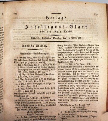 Königlich Bayerisches Intelligenzblatt für den Rezat-Kreis (Ansbacher Intelligenz-Zeitung) Samstag 12. März 1831