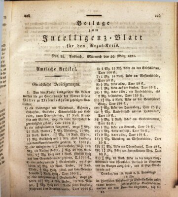 Königlich Bayerisches Intelligenzblatt für den Rezat-Kreis (Ansbacher Intelligenz-Zeitung) Mittwoch 30. März 1831