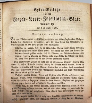 Königlich Bayerisches Intelligenzblatt für den Rezat-Kreis (Ansbacher Intelligenz-Zeitung) Mittwoch 13. April 1831