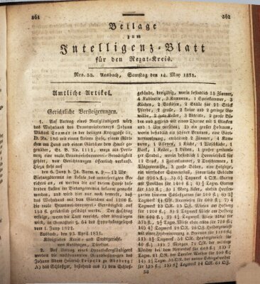 Königlich Bayerisches Intelligenzblatt für den Rezat-Kreis (Ansbacher Intelligenz-Zeitung) Samstag 14. Mai 1831