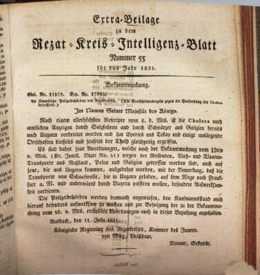 Königlich Bayerisches Intelligenzblatt für den Rezat-Kreis (Ansbacher Intelligenz-Zeitung) Mittwoch 13. Juli 1831